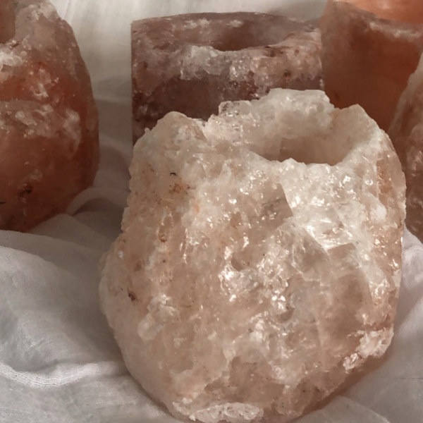 Pink Himalayan Salt Candle Holder