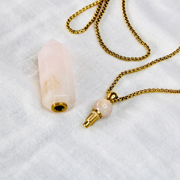Rose Quartz Oil Necklace