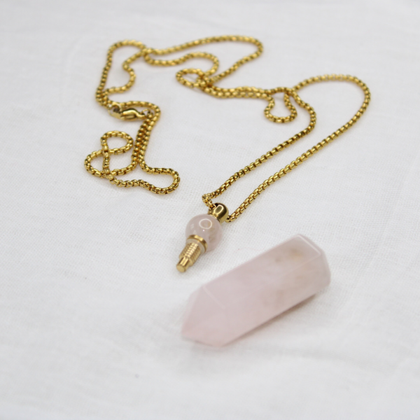 Rose Quartz Oil Necklace